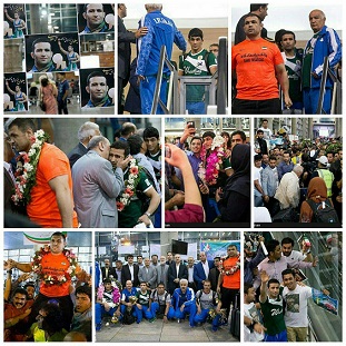بازگشت اعضای تیم ملی کشتی آزاد به ایران +عکس
