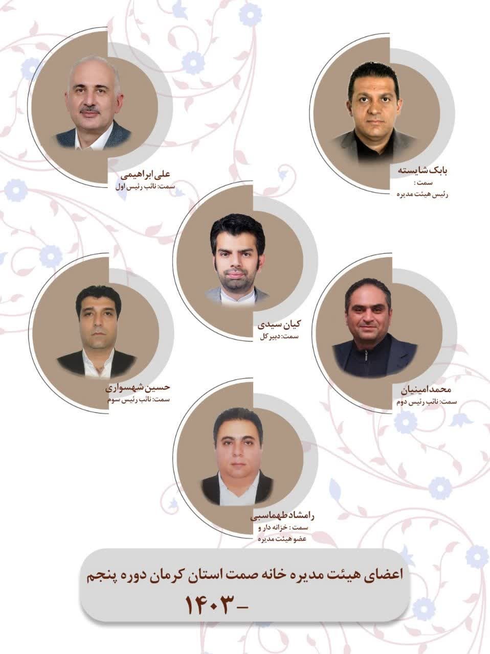اعضای جدید هیات مدیره خانه صمت استان کرمان انتخاب شدند